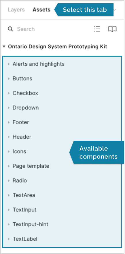 Screenshot highlighting the Assets tab in the left sidebar.