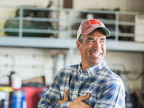 a smiling farmer