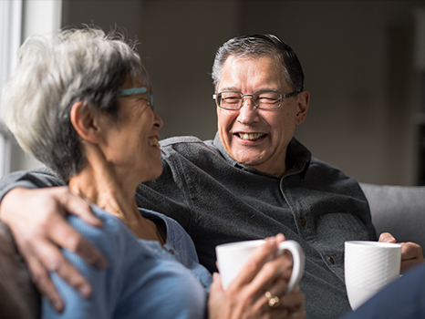 a senior couple at home