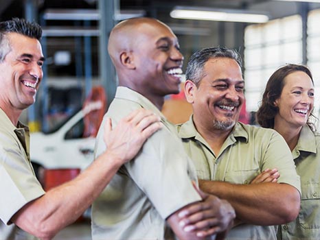 a proud team of mechanics